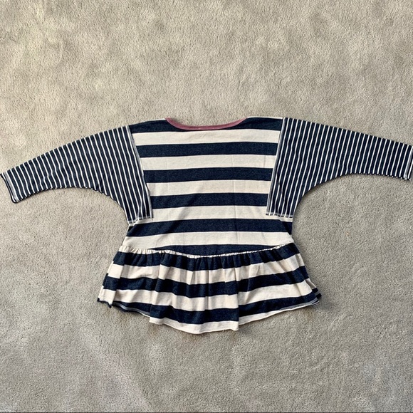Oddy Navy & Oatmeal Striped Peplum - Picture 6 of 9